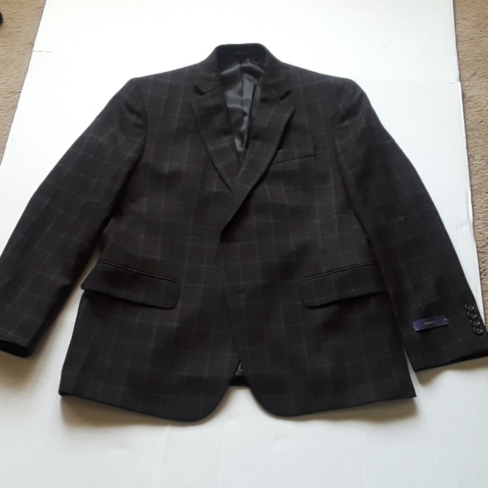 STAFFORD Classic Fit  Blue Brown plaid Blazer